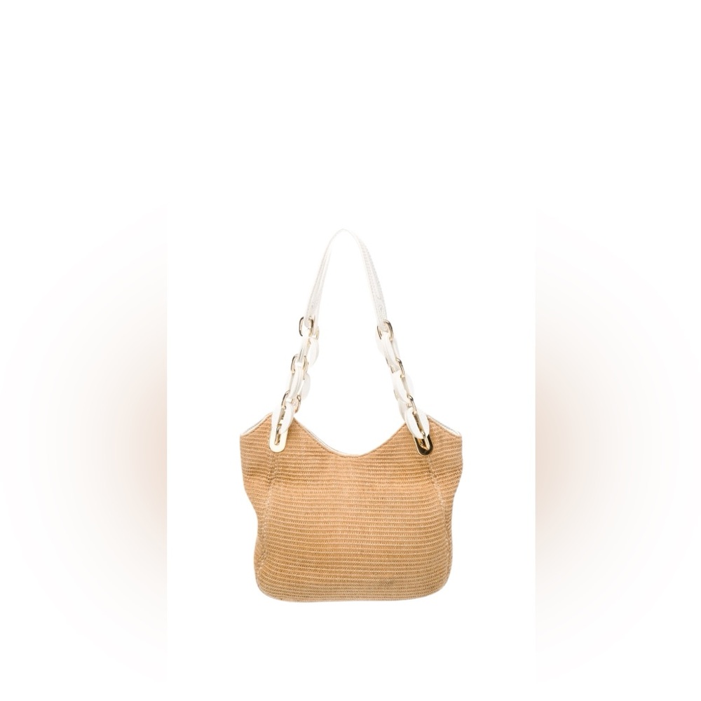 Michael Kors Straw & Leather Shoulder Bag – EUC